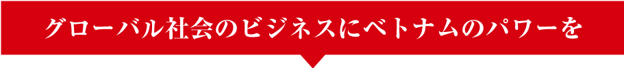 グローバル社会のビジネスにベトナムのパワーを